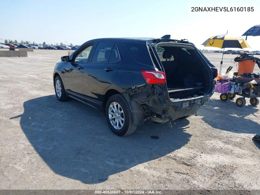 2020 Chevrolet Equinox Fwd Ls VIN: 2GNAXHEV5L6160185 Lot: 40530607