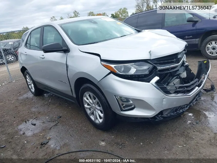 2020 Chevrolet Equinox Fwd Ls VIN: 3GNAXHEV1LS736047 Lot: 40531192