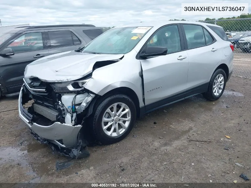 2020 Chevrolet Equinox Fwd Ls VIN: 3GNAXHEV1LS736047 Lot: 40531192