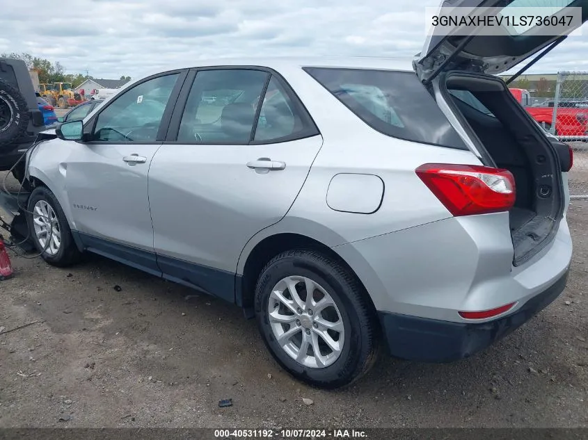 2020 Chevrolet Equinox Fwd Ls VIN: 3GNAXHEV1LS736047 Lot: 40531192