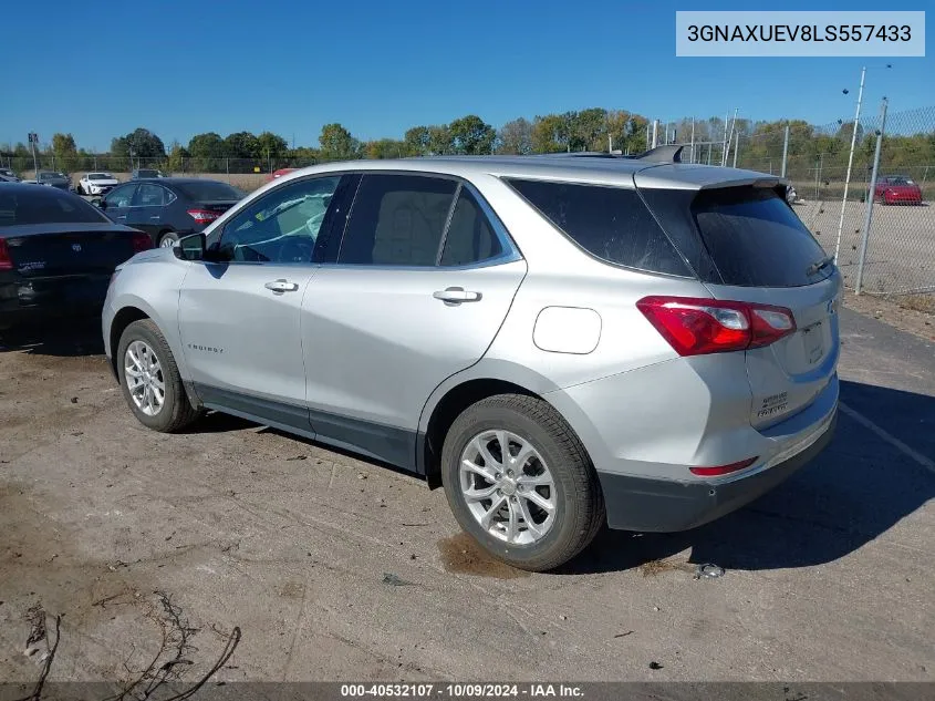 2020 Chevrolet Equinox Awd Lt 1.5L Turbo VIN: 3GNAXUEV8LS557433 Lot: 40532107