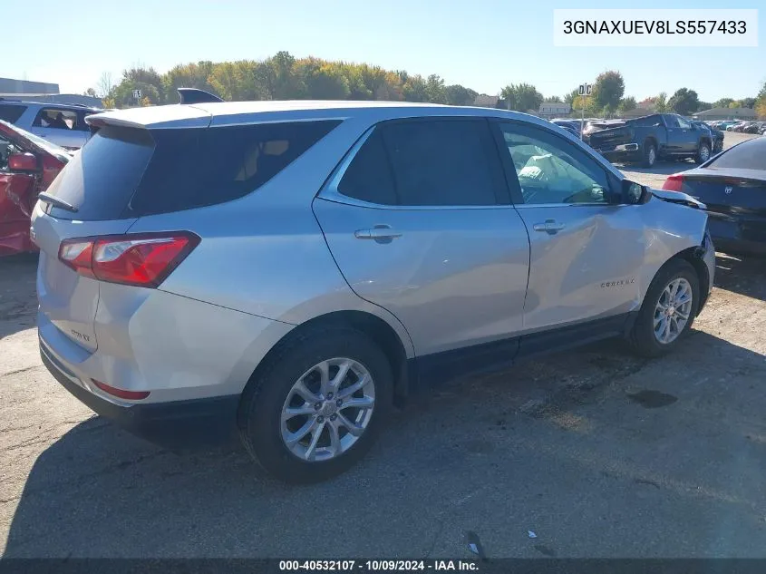 2020 Chevrolet Equinox Awd Lt 1.5L Turbo VIN: 3GNAXUEV8LS557433 Lot: 40532107