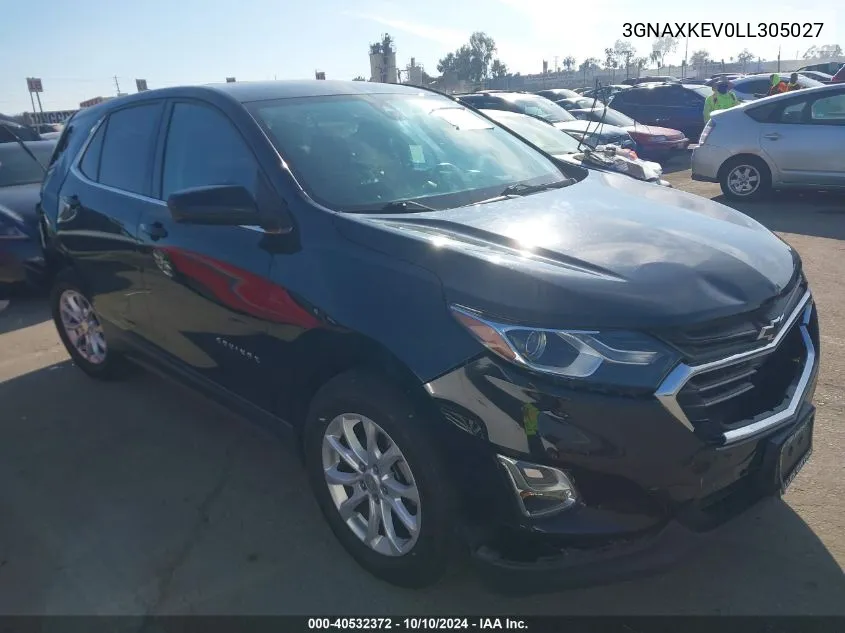 2020 Chevrolet Equinox Fwd Lt 1.5L Turbo VIN: 3GNAXKEV0LL305027 Lot: 40532372