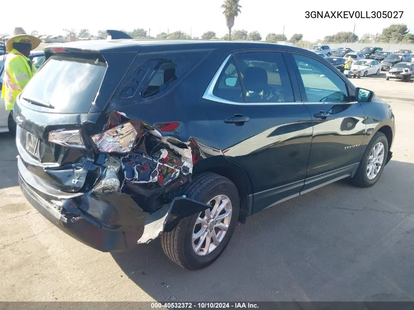 2020 Chevrolet Equinox Fwd Lt 1.5L Turbo VIN: 3GNAXKEV0LL305027 Lot: 40532372