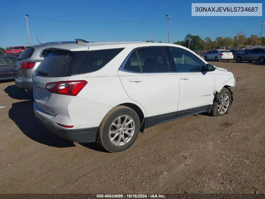 2020 Chevrolet Equinox Fwd 2Fl VIN: 3GNAXJEV6LS734687 Lot: 40534099