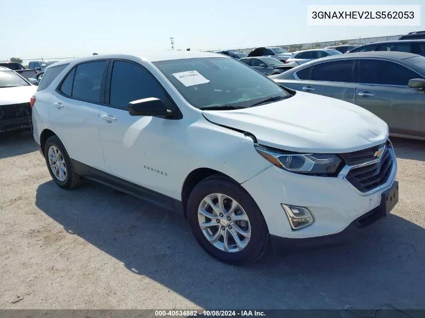 2020 Chevrolet Equinox Fwd Ls VIN: 3GNAXHEV2LS562053 Lot: 40534882