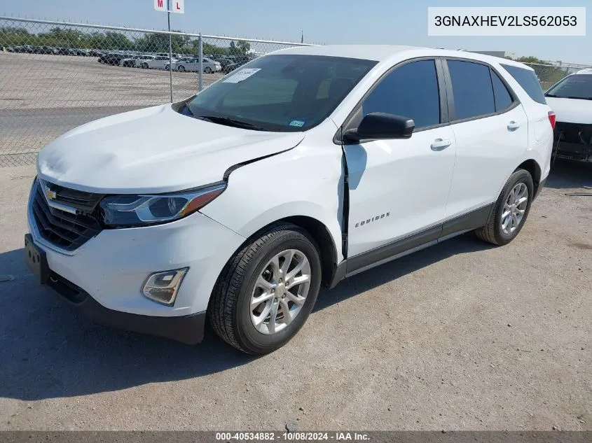 2020 Chevrolet Equinox Fwd Ls VIN: 3GNAXHEV2LS562053 Lot: 40534882