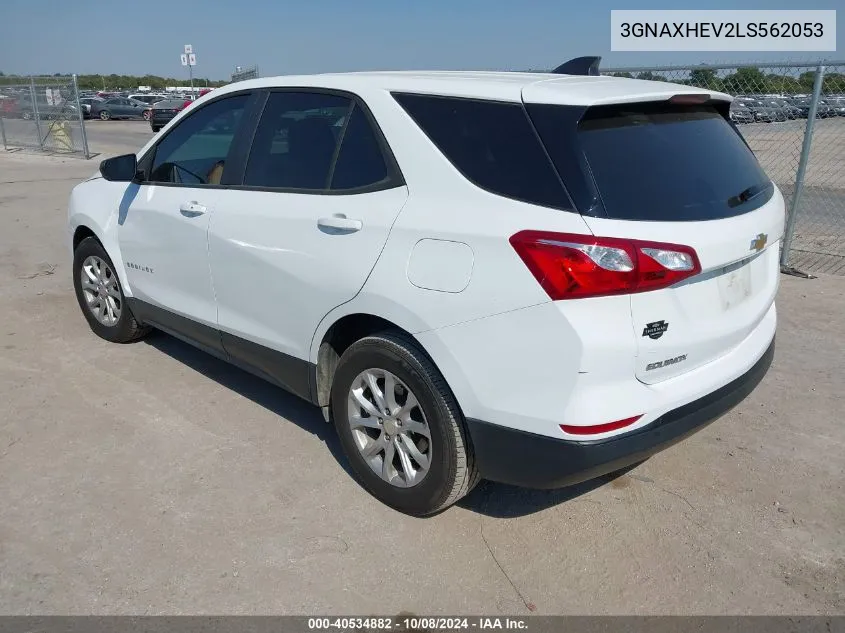 2020 Chevrolet Equinox Fwd Ls VIN: 3GNAXHEV2LS562053 Lot: 40534882