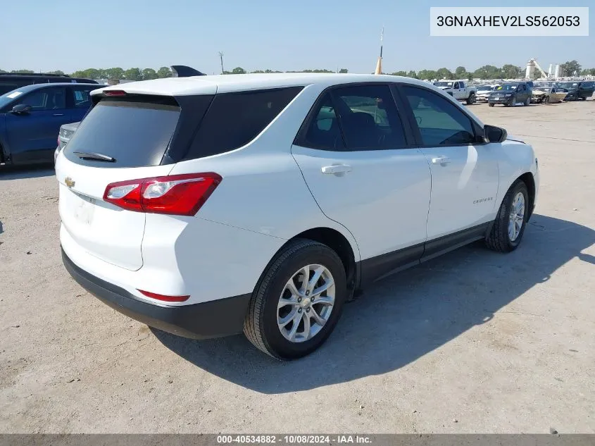 2020 Chevrolet Equinox Fwd Ls VIN: 3GNAXHEV2LS562053 Lot: 40534882