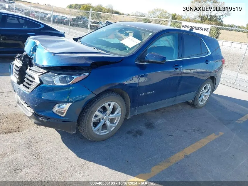 2020 Chevrolet Equinox Awd Lt 1.5L Turbo VIN: 3GNAXUEV9LL319519 Lot: 40536193