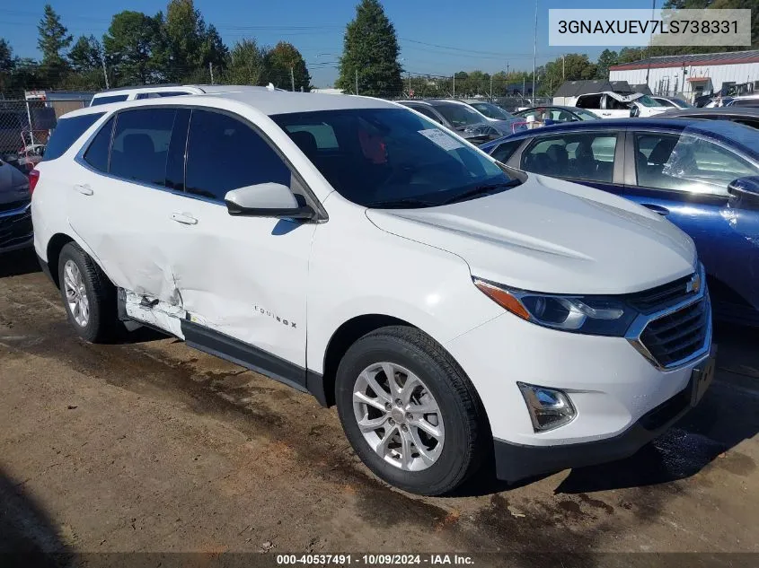 2020 Chevrolet Equinox Awd Lt 1.5L Turbo VIN: 3GNAXUEV7LS738331 Lot: 40537491