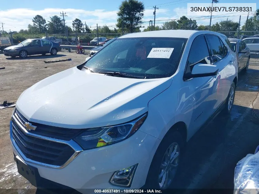 2020 Chevrolet Equinox Awd Lt 1.5L Turbo VIN: 3GNAXUEV7LS738331 Lot: 40537491