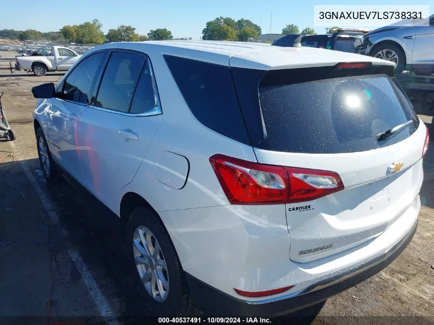 2020 Chevrolet Equinox Awd Lt 1.5L Turbo VIN: 3GNAXUEV7LS738331 Lot: 40537491