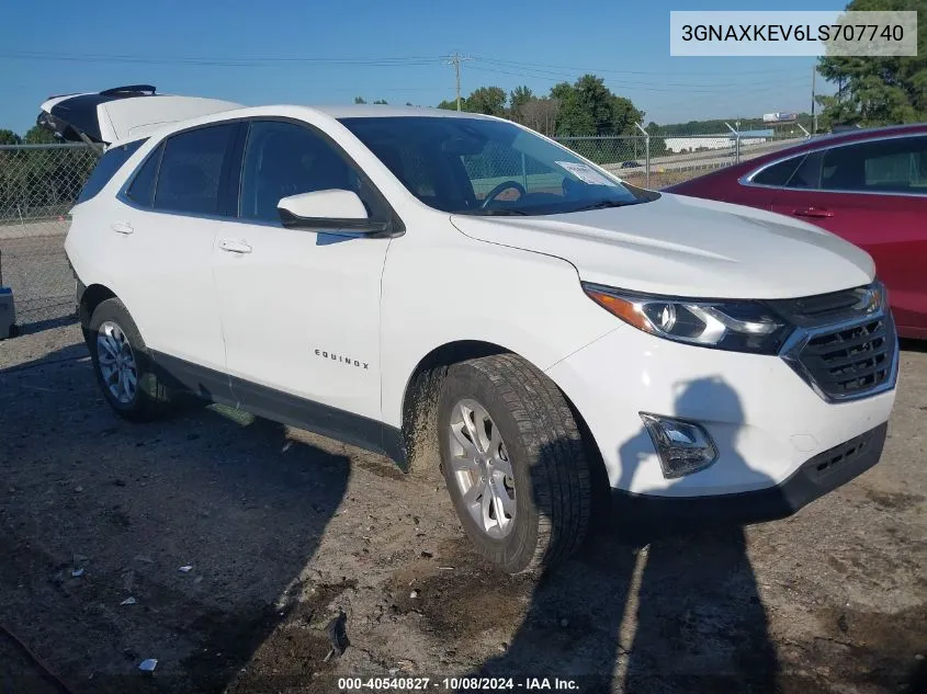 2020 Chevrolet Equinox Fwd Lt 1.5L Turbo VIN: 3GNAXKEV6LS707740 Lot: 40540827