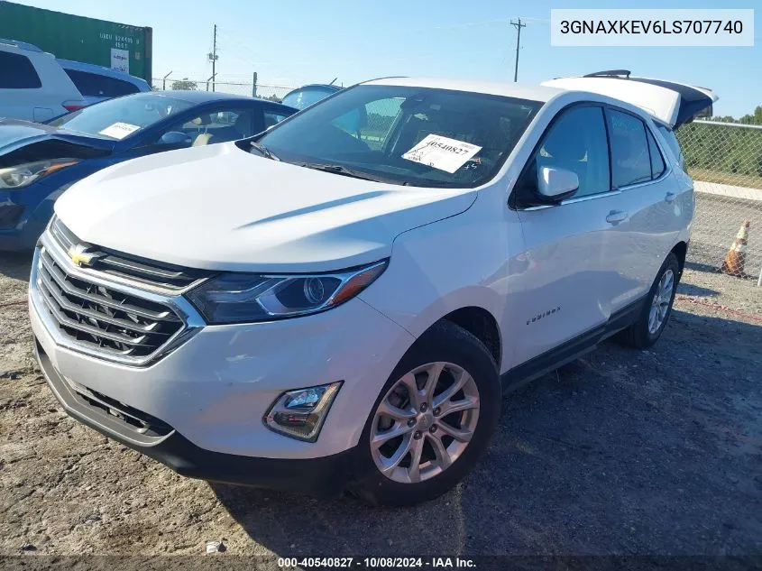 2020 Chevrolet Equinox Fwd Lt 1.5L Turbo VIN: 3GNAXKEV6LS707740 Lot: 40540827