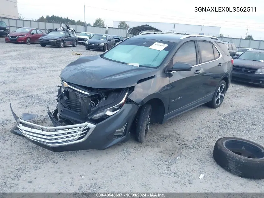 2020 Chevrolet Equinox Fwd Lt 2.0L Turbo VIN: 3GNAXLEX0LS562511 Lot: 40543697