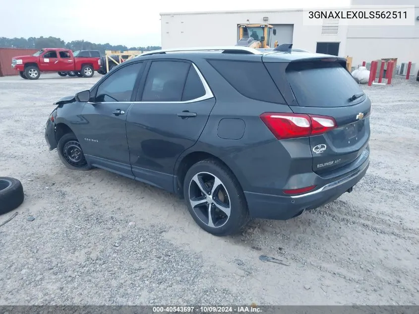 2020 Chevrolet Equinox Fwd Lt 2.0L Turbo VIN: 3GNAXLEX0LS562511 Lot: 40543697