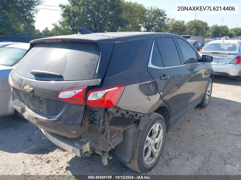 2020 Chevrolet Equinox Fwd Lt 1.5L Turbo VIN: 2GNAXKEV7L6214406 Lot: 40550109