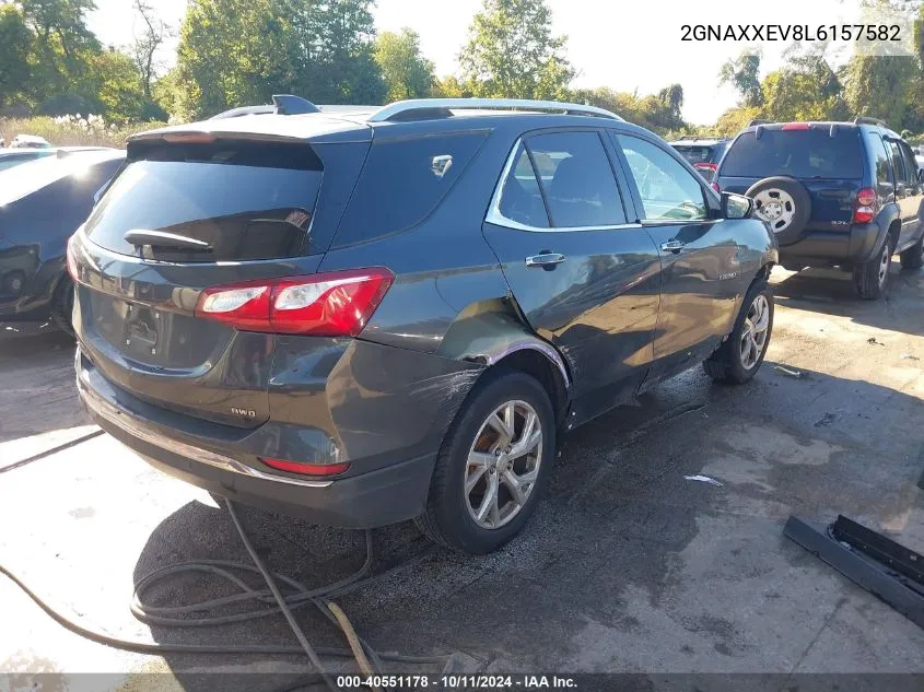 2020 Chevrolet Equinox Awd Premier 1.5L Turbo VIN: 2GNAXXEV8L6157582 Lot: 40551178