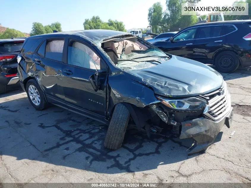 2020 Chevrolet Equinox Fwd Ls VIN: 3GNAXHEV3LS606769 Lot: 40553742