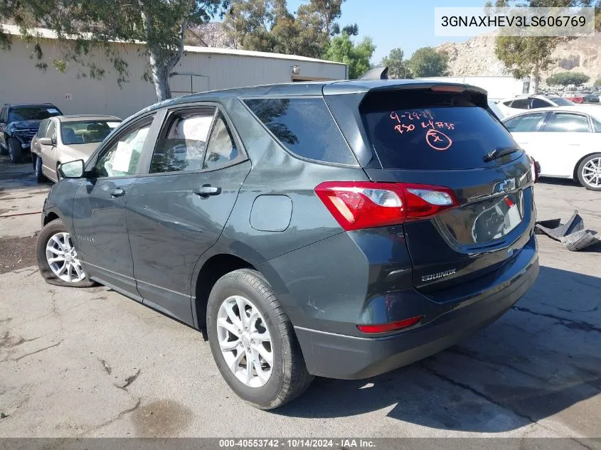 2020 Chevrolet Equinox Fwd Ls VIN: 3GNAXHEV3LS606769 Lot: 40553742