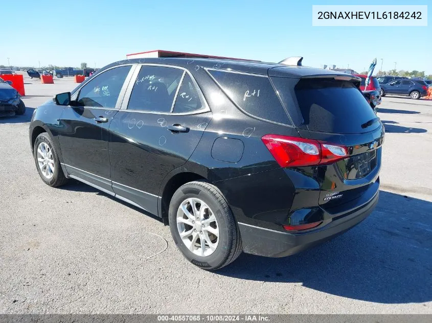 2020 Chevrolet Equinox Fwd Ls VIN: 2GNAXHEV1L6184242 Lot: 40557065