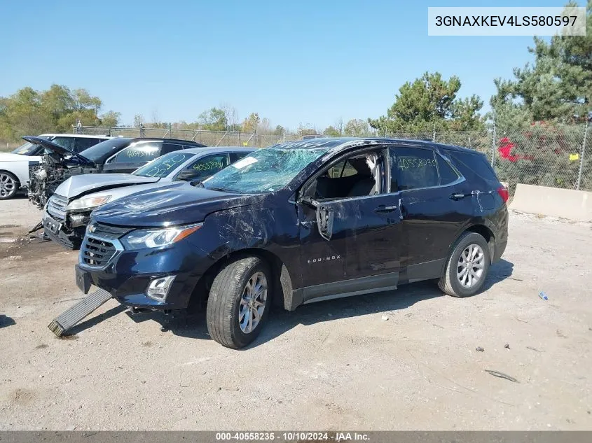 2020 Chevrolet Equinox Fwd Lt 1.5L Turbo VIN: 3GNAXKEV4LS580597 Lot: 40558235