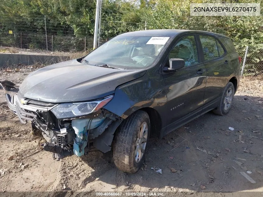 2020 Chevrolet Equinox Awd Ls VIN: 2GNAXSEV9L6270475 Lot: 40560667