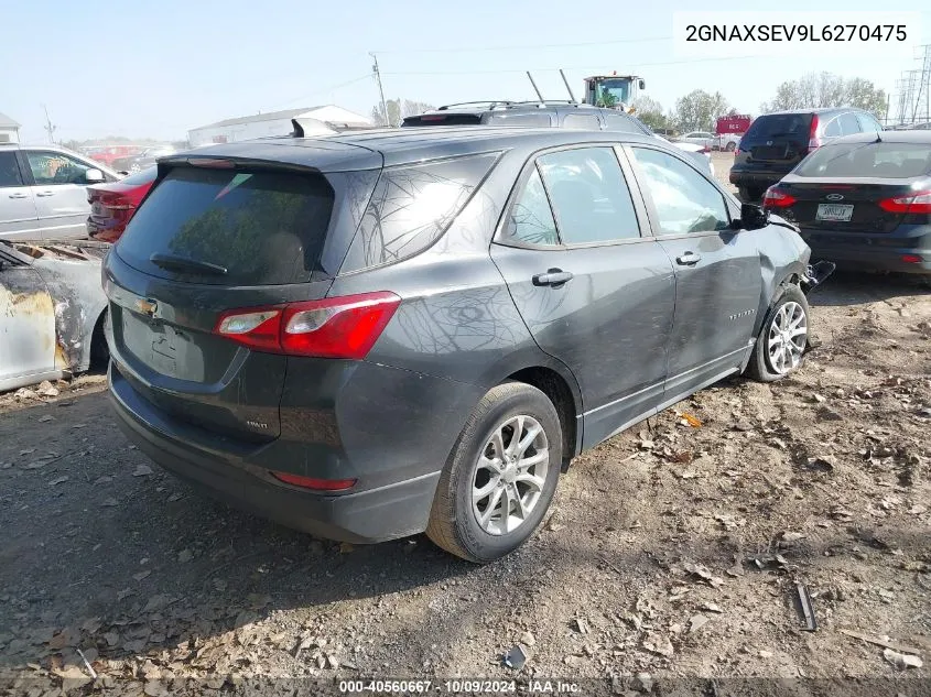 2020 Chevrolet Equinox Awd Ls VIN: 2GNAXSEV9L6270475 Lot: 40560667