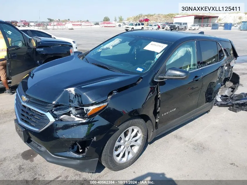 2020 Chevrolet Equinox Fwd Lt 1.5L Turbo VIN: 3GNAXKEVXLL125411 Lot: 40562384