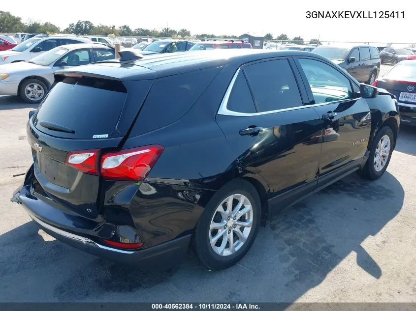 2020 Chevrolet Equinox Fwd Lt 1.5L Turbo VIN: 3GNAXKEVXLL125411 Lot: 40562384