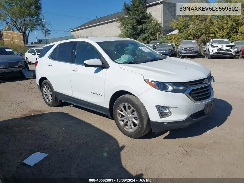 2020 Chevrolet Equinox Fwd Lt 1.5L Turbo VIN: 3GNAXKEV5LS559502 Lot: 40562801