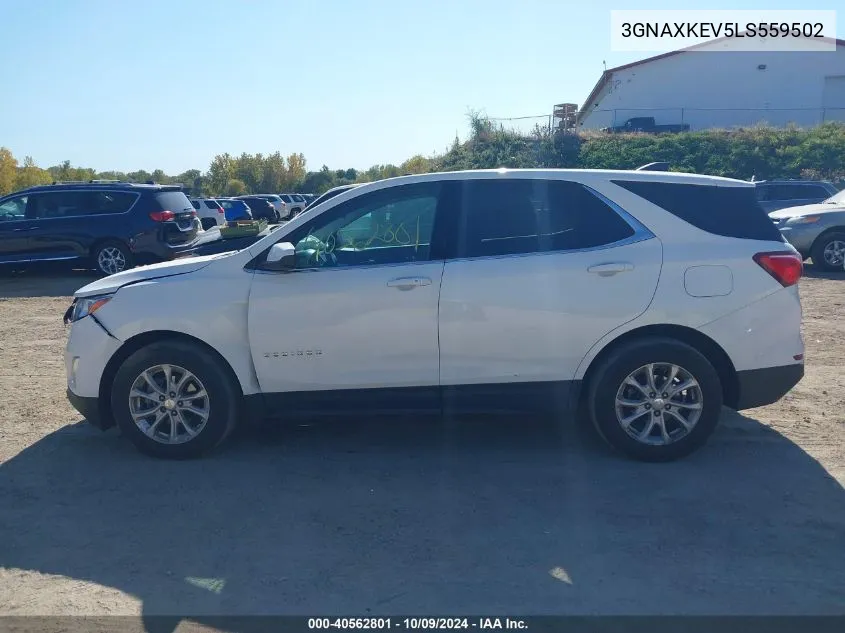 2020 Chevrolet Equinox Fwd Lt 1.5L Turbo VIN: 3GNAXKEV5LS559502 Lot: 40562801