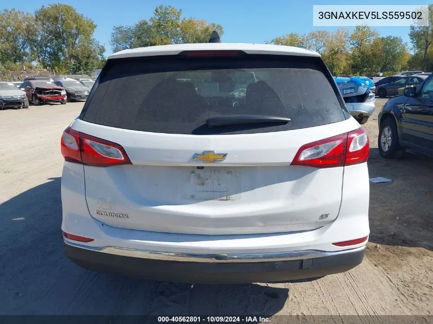 2020 Chevrolet Equinox Fwd Lt 1.5L Turbo VIN: 3GNAXKEV5LS559502 Lot: 40562801