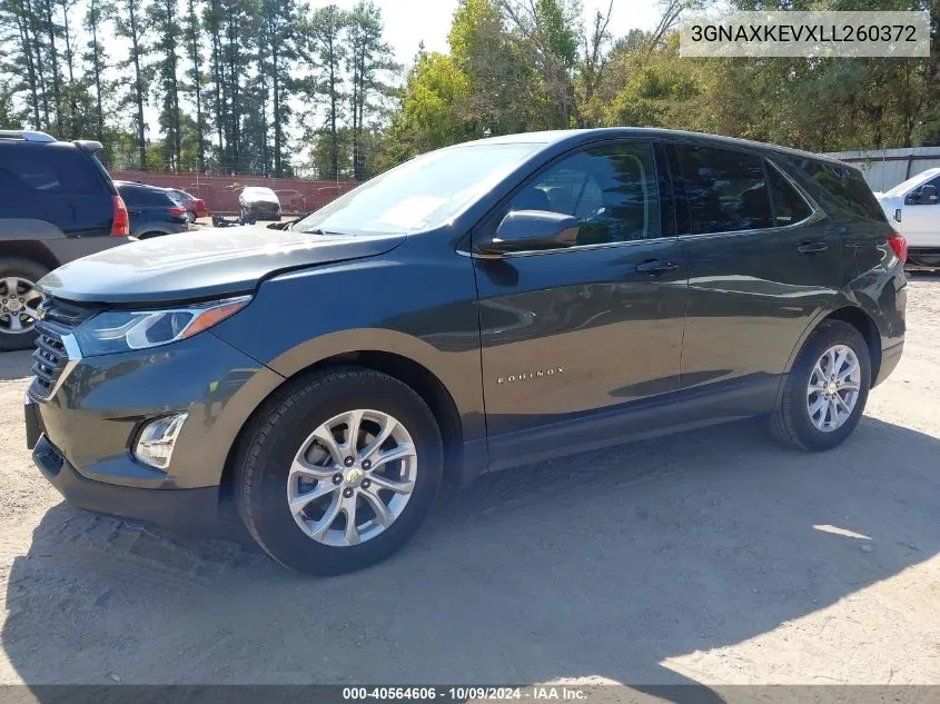 2020 Chevrolet Equinox Fwd Lt 1.5L Turbo VIN: 3GNAXKEVXLL260372 Lot: 40564606