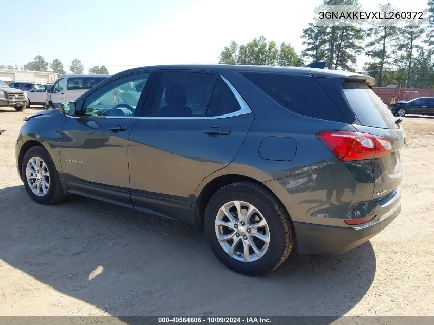 2020 Chevrolet Equinox Fwd Lt 1.5L Turbo VIN: 3GNAXKEVXLL260372 Lot: 40564606