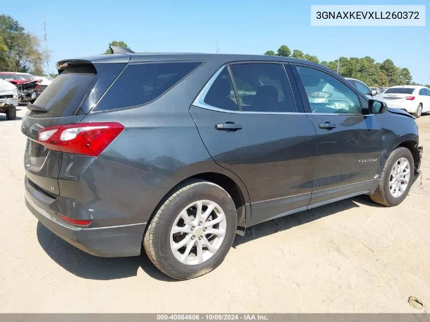 2020 Chevrolet Equinox Fwd Lt 1.5L Turbo VIN: 3GNAXKEVXLL260372 Lot: 40564606