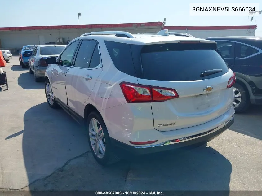 2020 Chevrolet Equinox Fwd Premier 1.5L Turbo VIN: 3GNAXNEV5LS666034 Lot: 40567905