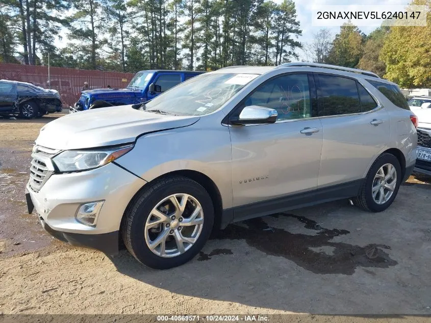 2020 Chevrolet Equinox Fwd Premier 1.5L Turbo VIN: 2GNAXNEV5L6240147 Lot: 40569571