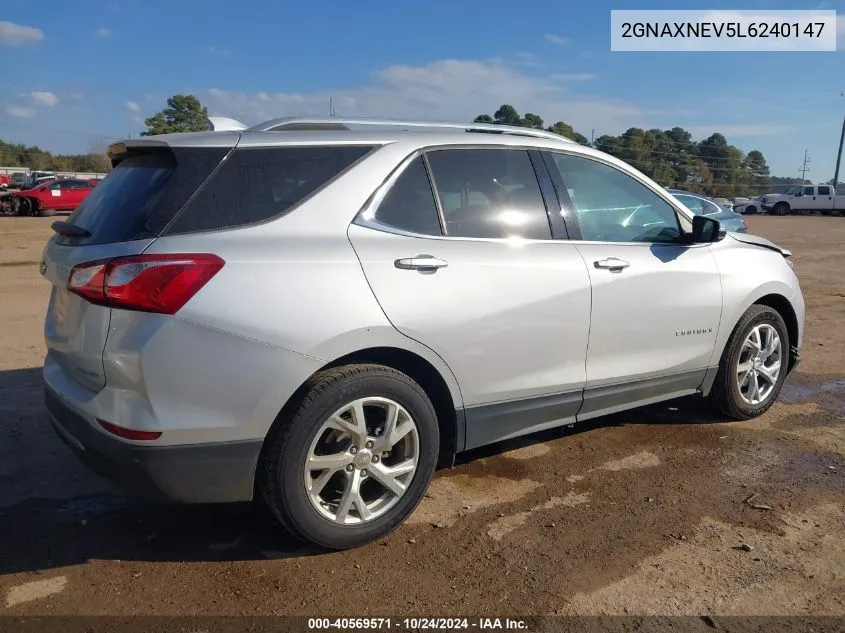 2020 Chevrolet Equinox Fwd Premier 1.5L Turbo VIN: 2GNAXNEV5L6240147 Lot: 40569571