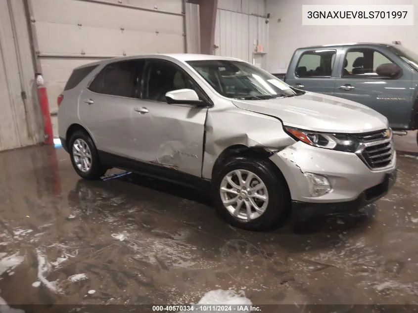 2020 Chevrolet Equinox Lt VIN: 3GNAXUEV8LS701997 Lot: 40570334