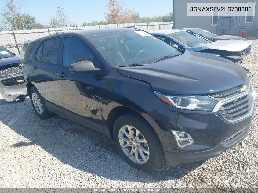 2020 Chevrolet Equinox Ls VIN: 3GNAXSEV2LS738886 Lot: 40574957