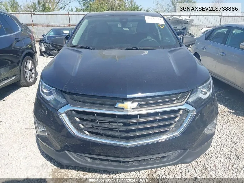 2020 Chevrolet Equinox Ls VIN: 3GNAXSEV2LS738886 Lot: 40574957