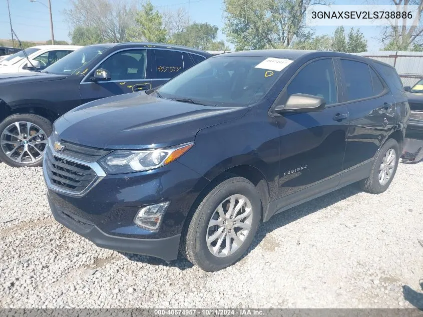 2020 Chevrolet Equinox Ls VIN: 3GNAXSEV2LS738886 Lot: 40574957