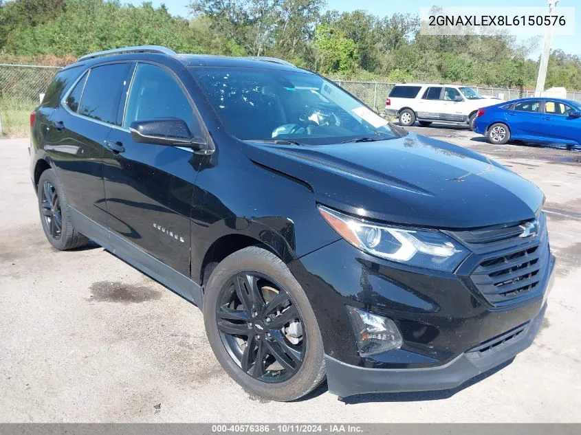 2020 Chevrolet Equinox Fwd Lt 2.0L Turbo VIN: 2GNAXLEX8L6150576 Lot: 40576386