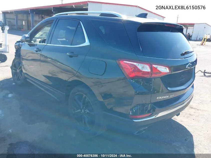 2020 Chevrolet Equinox Fwd Lt 2.0L Turbo VIN: 2GNAXLEX8L6150576 Lot: 40576386