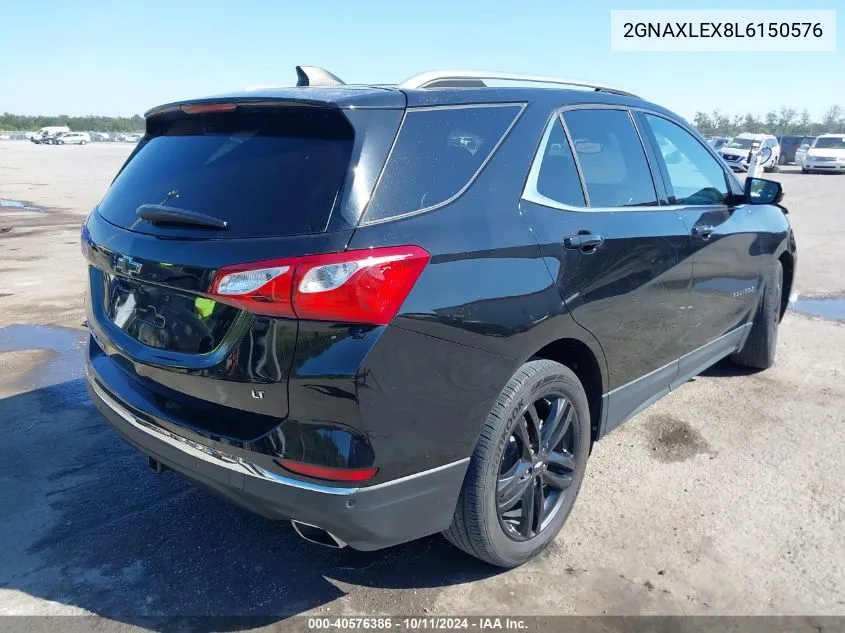 2020 Chevrolet Equinox Fwd Lt 2.0L Turbo VIN: 2GNAXLEX8L6150576 Lot: 40576386