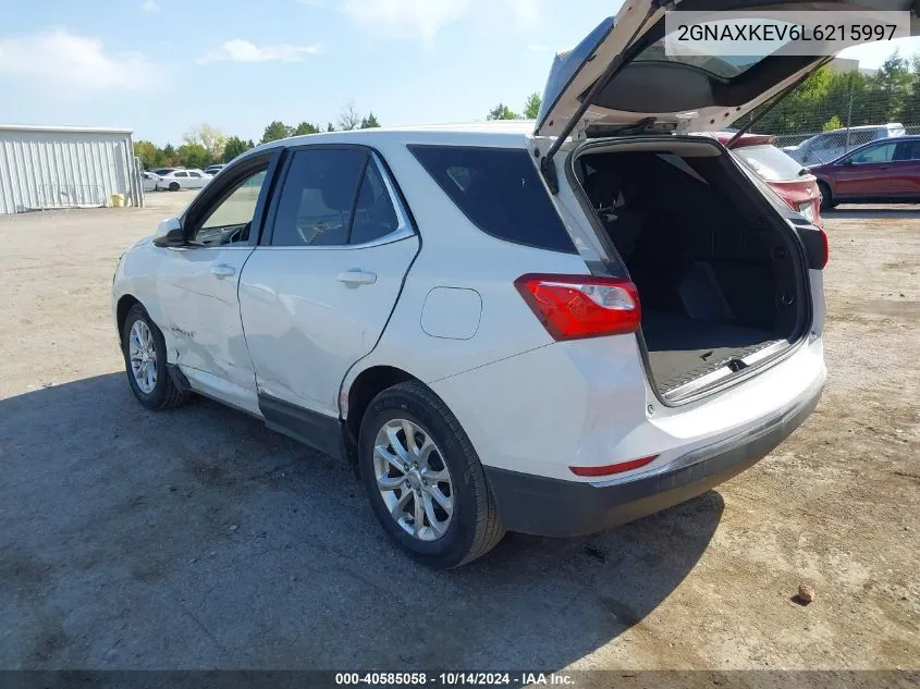 2020 Chevrolet Equinox Fwd Lt 1.5L Turbo VIN: 2GNAXKEV6L6215997 Lot: 40585058