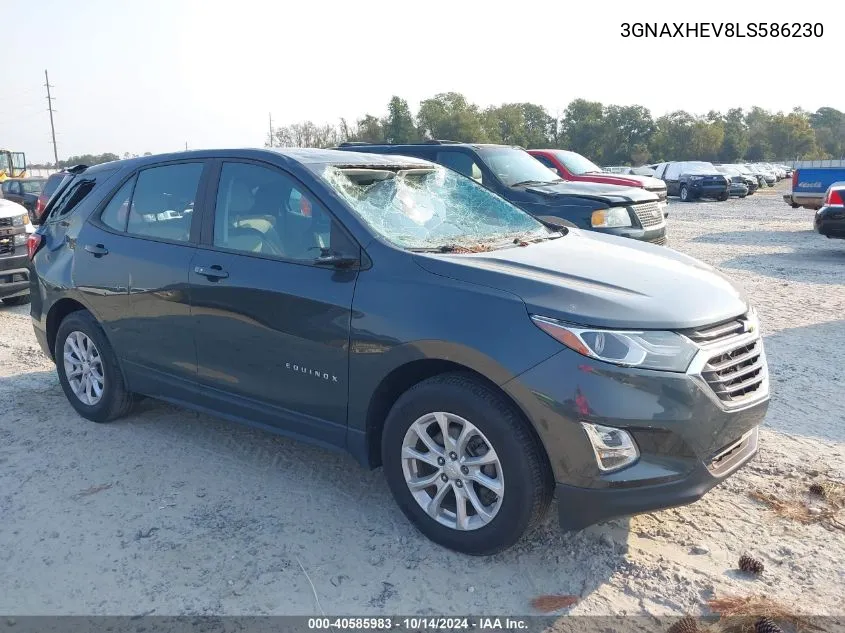 2020 Chevrolet Equinox Ls VIN: 3GNAXHEV8LS586230 Lot: 40585983