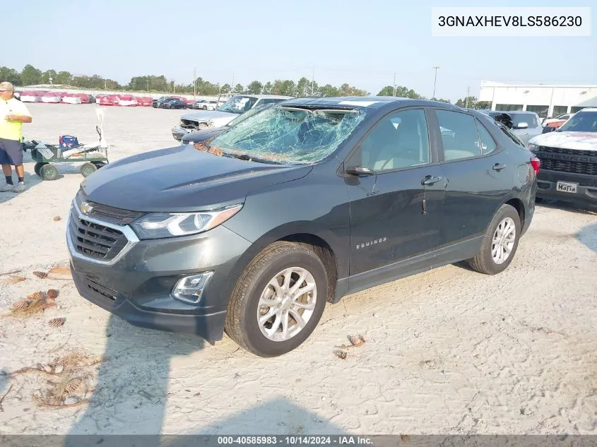 2020 Chevrolet Equinox Ls VIN: 3GNAXHEV8LS586230 Lot: 40585983